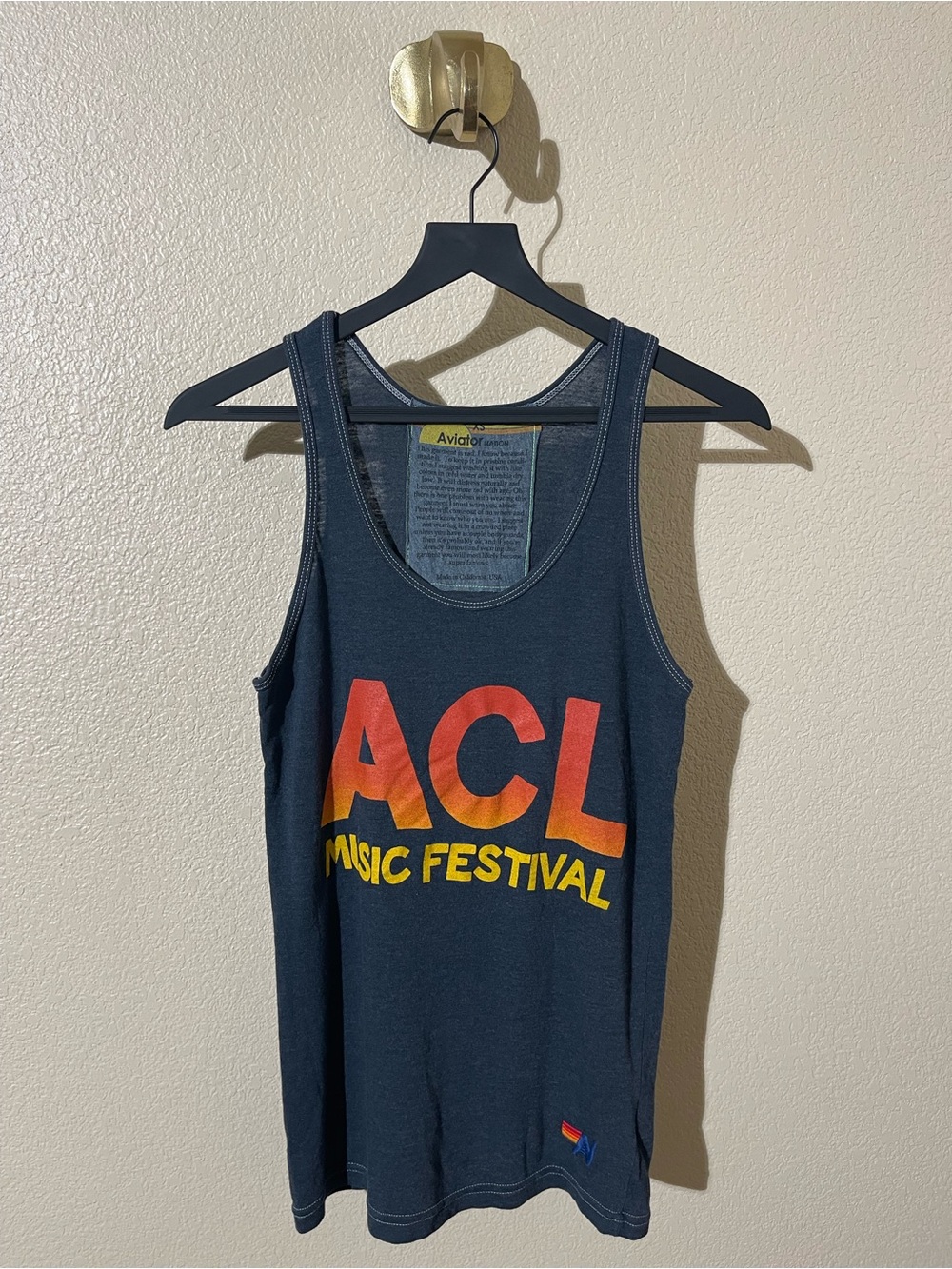 ACL Music Festival Tank Top - Navy with Red & Yellow Logo